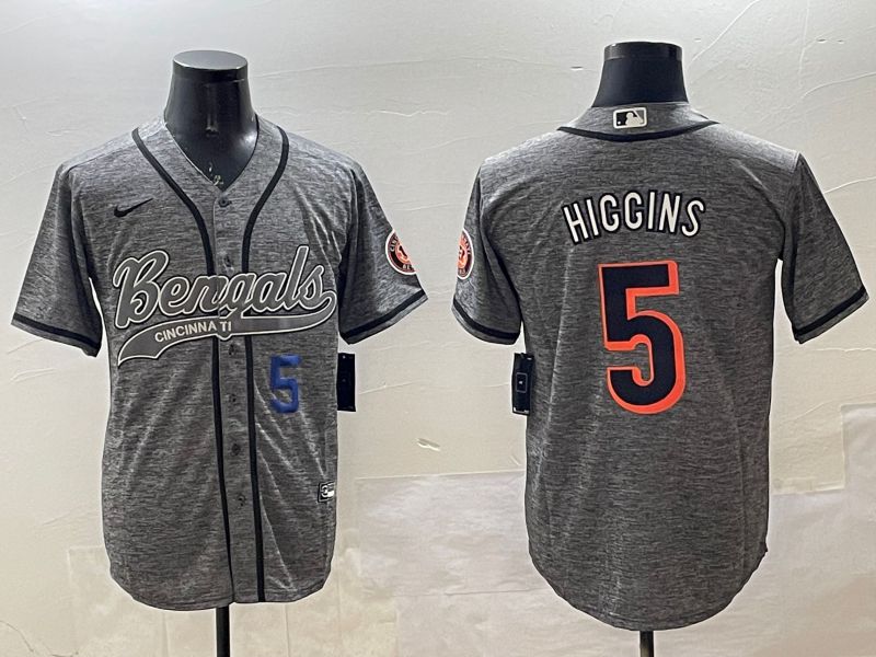 Men Cincinnati Bengals #5 Hiccins Grey Joint Name 2025 Nike Limited NFL Jersey style 2->cincinnati bengals->NFL Jersey